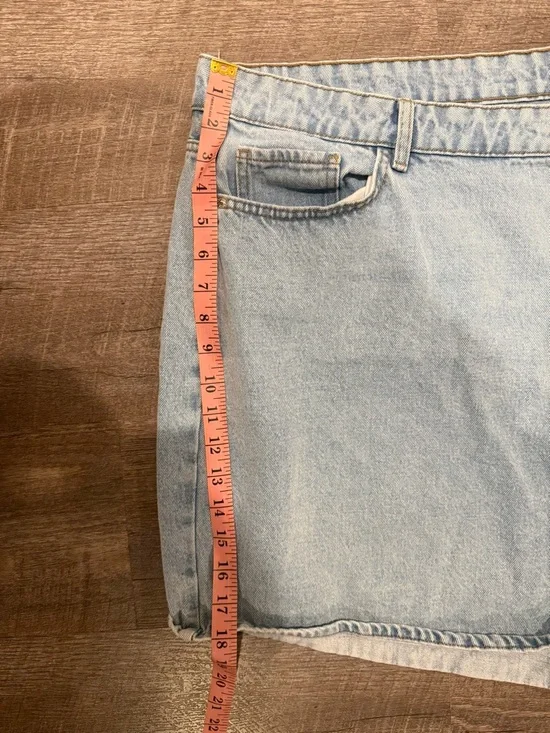 PrettyLittleThing Blue High-Rise Denim Shorts. size 26 plus size - Picture 3 of 4